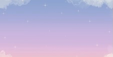 以星空和雲朵為背景，展現一天中不同時段的夢幻景象。