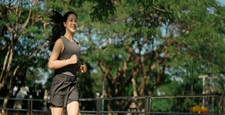 woman running in the park