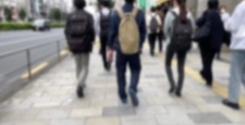 People walking on Omotesando on holiday October blurred slow