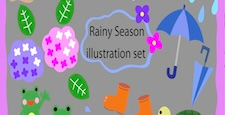 Rainy season vector illustration set